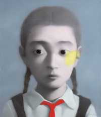 张晓刚 2005年作 戴红领巾的女孩